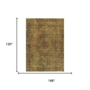 10 X 14 Oriental Rust Polyester Area Rug Washable Stain Resistant Indoor Outdoor