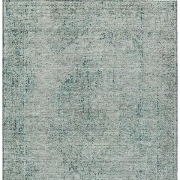 5x8 Blue Ivory Oriental Polyester Area Rug Washable Stain Resistant Indoor Outdoor