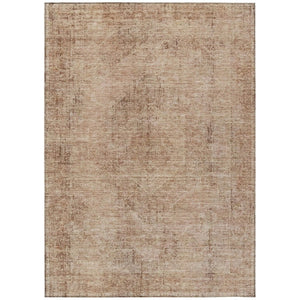 HomeRoots 5x8 Salmon Orange Oriental Polyester Area Rug Washable for Patio or Living Room 739188