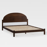 Solid Wood Queen Bed with Arched Headboard Brown ELIB5CBR Walker Edison