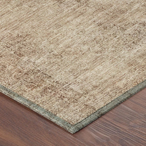 10 X 14 Salmon Orange Oriental Polyester Area Rug Washable for Indoor Outdoor Use