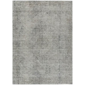 HomeRoots 5 X 8 Silver Gray Oriental Polyester Area Rug Washable for Indoor Outdoor Use 739194