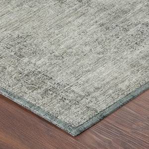 5 X 8 Silver Gray Oriental Polyester Area Rug Washable for Indoor Outdoor Use