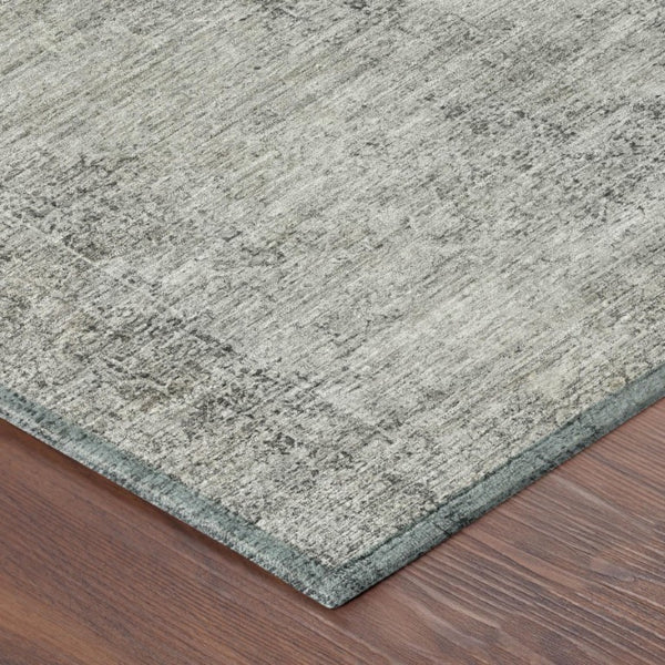 9 X 12 Silver Gray Oriental Polyester Area Rug Washable for Indoor Outdoor Use