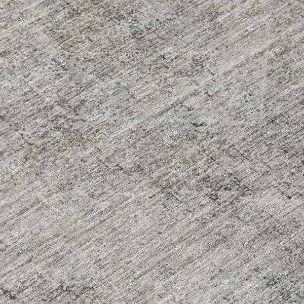 9 X 12 Silver Gray Oriental Polyester Area Rug Washable for Indoor Outdoor Use