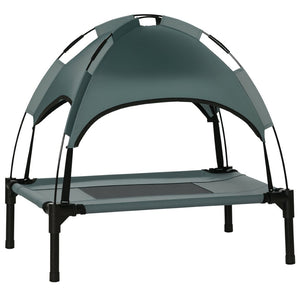 English Elm Pet Elevated Outdoor Dog Cot with Canopy Breathable Mesh and Steel Frame for Small Dogs T3971P384253