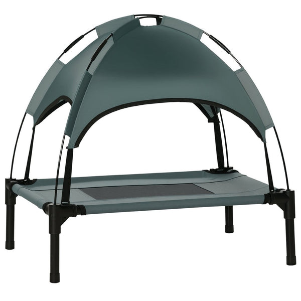 English Elm Pet Elevated Outdoor Dog Cot with Canopy Breathable Mesh and Steel Frame for Small Dogs T3971P384253