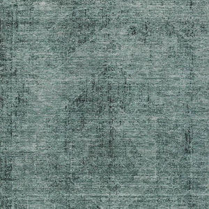 8 X 10 Teal Gray Oriental Polyester Area Rug Stain Resistant for Patio or Living Room
