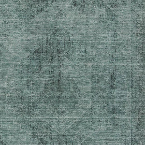 9x12 Teal Gray Oriental Polyester Area Rug Washable Stain Resistant Indoor Outdoor