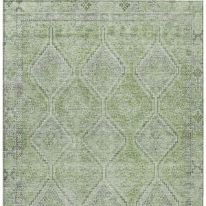 5x8 Geometric Sage Green Polyester Area Rug Washable for Indoor Outdoor Spaces