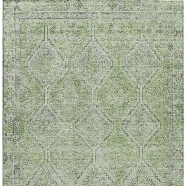 5x8 Geometric Sage Green Polyester Area Rug Washable for Indoor Outdoor Spaces