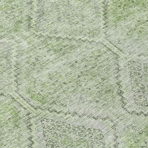 5x8 Geometric Sage Green Polyester Area Rug Washable for Indoor Outdoor Spaces