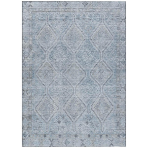 HomeRoots 8 X 10 Geometric Polyester Area Rug Washable Stain Resistant Indoor Outdoor Blue 739220