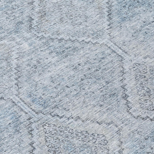8 X 10 Geometric Polyester Area Rug Washable Stain Resistant Indoor Outdoor Blue
