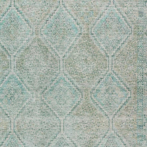 5 X 8 Turquoise Teal Geometric Polyester Area Rug for Patio Porch or Living Room