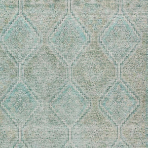 8 X 10 Turquoise Geometric Polyester Area Rug Washable Stain Resistant Patio
