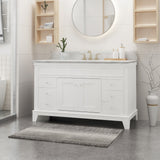 Christopher Knight Home® - Noble House - - 49'' Cararra White Marble Vanity Top&Ceramic Sink