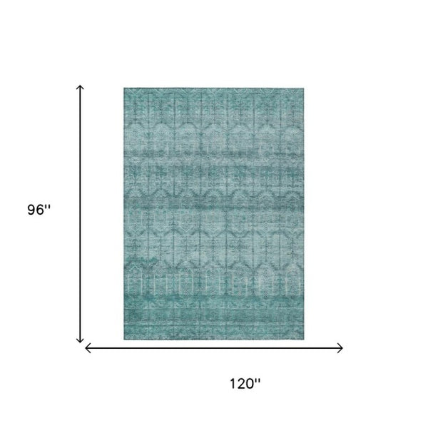 8 Ft X 10 Ft Tribal Polyester Area Rug Stain Resistant for Patio or Living Room