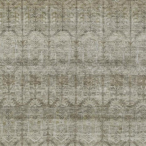 5x8 Beige Brown Tribal Polyester Area Rug Washable Stain Resistant Indoor Outdoor