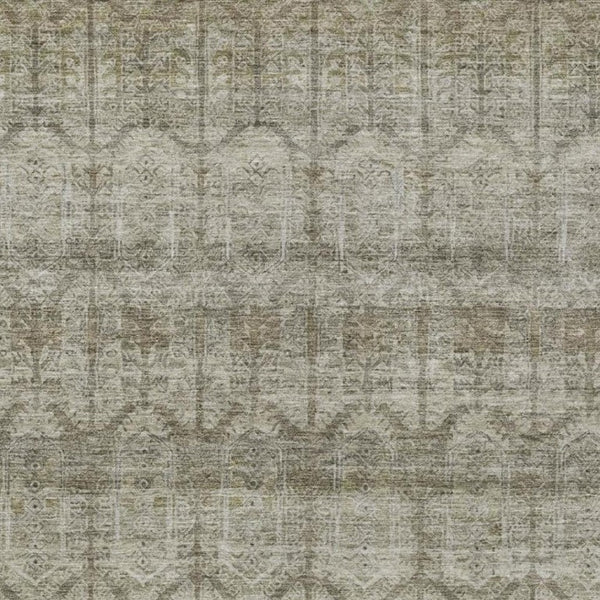 5x8 Beige Brown Tribal Polyester Area Rug Washable Stain Resistant Indoor Outdoor