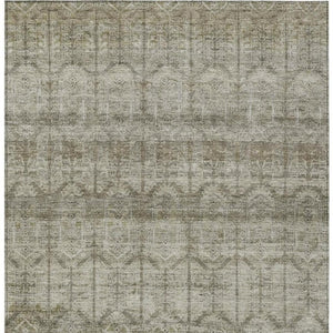 5x8 Beige Brown Tribal Polyester Area Rug Washable Stain Resistant Indoor Outdoor