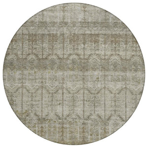 8 Foot Round Tribal Geometric Polyester Area Rug Washable for Patio or Family Room