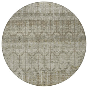8 Foot Round Tribal Geometric Polyester Area Rug Washable for Patio or Family Room