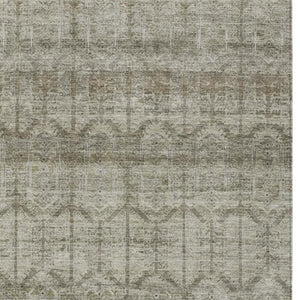 8 X 10 Tribal Beige Brown Polyester Area Rug Stain Resistant for Patio or Living Room