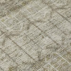 8 X 10 Tribal Beige Brown Polyester Area Rug Stain Resistant for Patio or Living Room