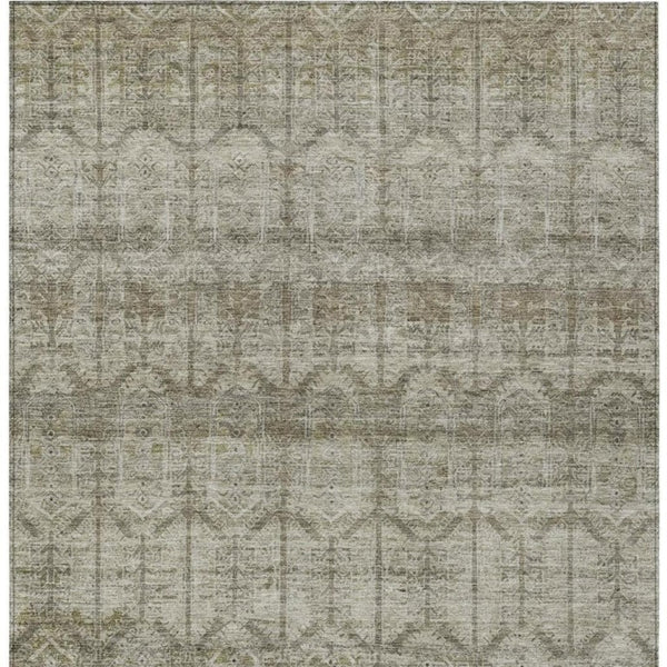 9x12 Beige Brown Tribal Polyester Area Rug Stain Resistant for Patio or Living Room