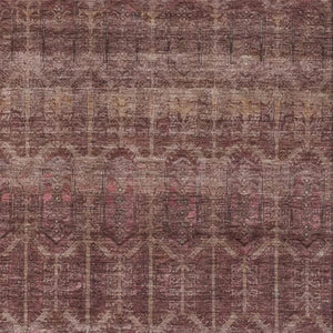8 X 10 Burgundy Red Tribal Polyester Area Rug Stain Resistant for Patio or Living Room