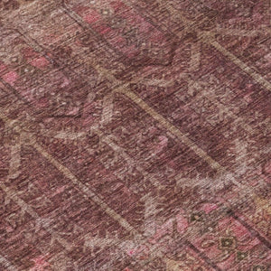 8 X 10 Burgundy Red Tribal Polyester Area Rug Stain Resistant for Patio or Living Room