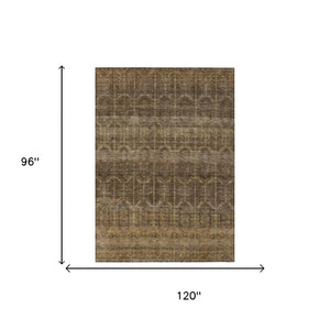 8 Ft X 10 Ft Tribal Polyester Area Rug Stain Resistant Washable for Patio or Living Room