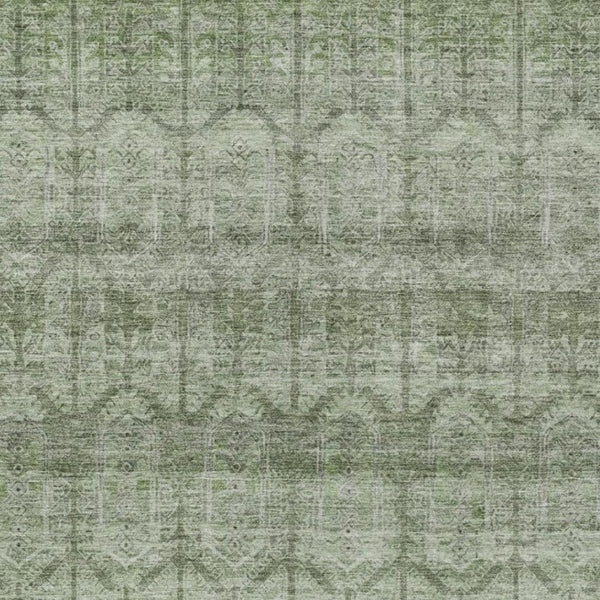 5x8 Sage Green Tribal Polyester Area Rug Stain Resistant for Indoor Outdoor Use