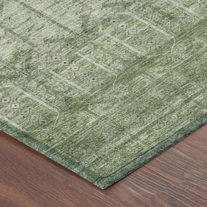 5x8 Sage Green Tribal Polyester Area Rug Stain Resistant for Indoor Outdoor Use