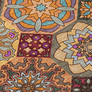 8x10 Patchwork Polyester Area Rug Washable Stain Resistant for Patio or Living Room