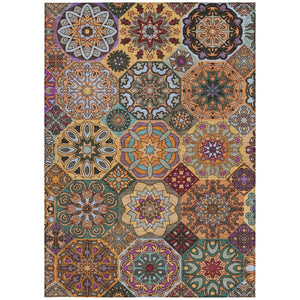 9 X 12 Patchwork Polyester Area Rug Washable Stain Resistant Indoor Outdoor Living