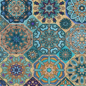 8x10 Teal Turquoise Patchwork Polyester Area Rug Washable Stain Resistant Indoor Outdoor