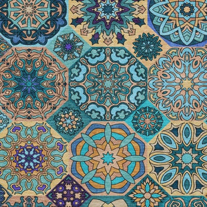 9 X 12 Teal Patchwork Polyester Area Rug Washable Stain Resistant Indoor Outdoor