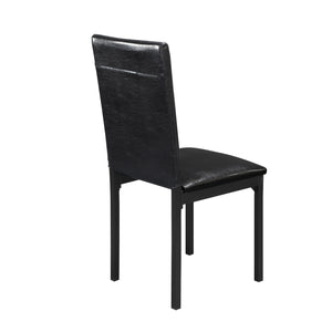 English Elm 2pc Tempe Writing Desk and Chair Set Faux Marble Top Black Metal Frame Faux Leather Chair Compact Home Office Style B011P264610