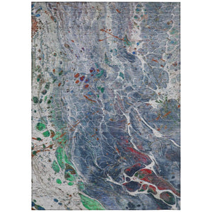 HomeRoots 10 X 14 Abstract Polyester Indoor Outdoor Rug Washable Stain Resistant for Patio 739312