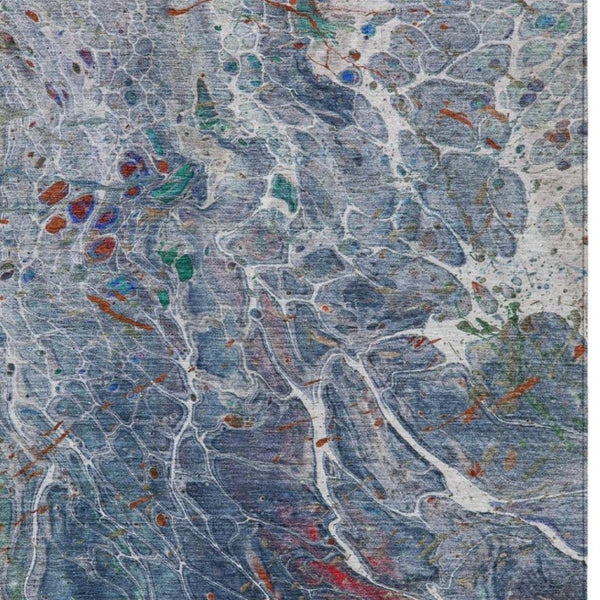 10 X 14 Abstract Polyester Indoor Outdoor Rug Washable Stain Resistant for Patio