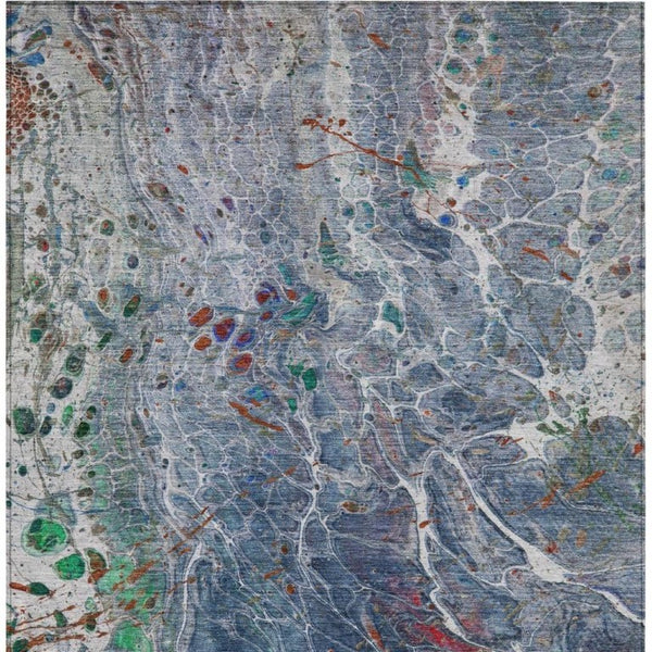 10 X 14 Abstract Polyester Indoor Outdoor Rug Washable Stain Resistant for Patio