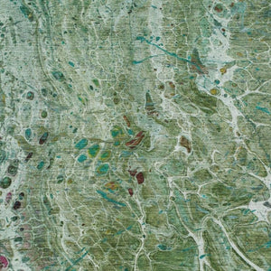 8 X 10 Abstract Green Polyester Area Rug Stain Resistant for Patio or Living Room