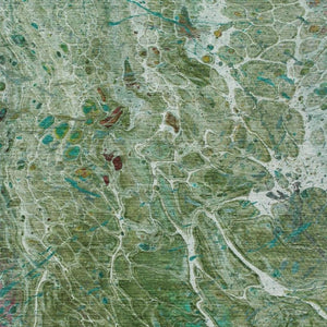 10 X 14 Abstract Green Polyester Area Rug Washable Stain Resistant Indoor Outdoor