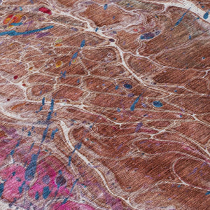 10 Ft X 14 Ft Abstract Washable Polyester Area Rug for Indoor Outdoor Living