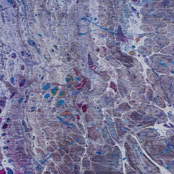 5 X 8 Abstract Plum Polyester Area Rug Washable for Patio Porch or Living Room