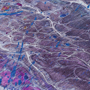9 Ft Abstract Plum Polyester Area Rug Washable Stain Resistant for Patio or Living Room