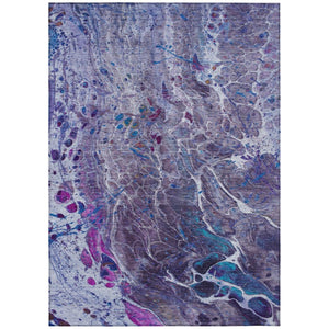 HomeRoots 10 X 14 Plum Purple Abstract Polyester Area Rug Washable Indoor Outdoor Patio 739336