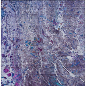 10 X 14 Plum Purple Abstract Polyester Area Rug Washable Indoor Outdoor Patio